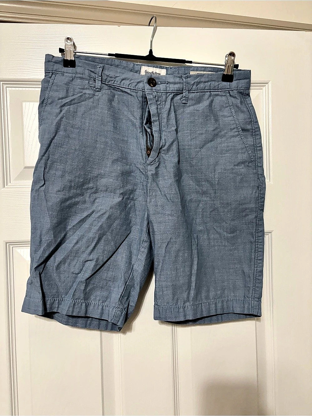 Goodfellow Linden Short Flat Front Shorts in Blue Waist 30
